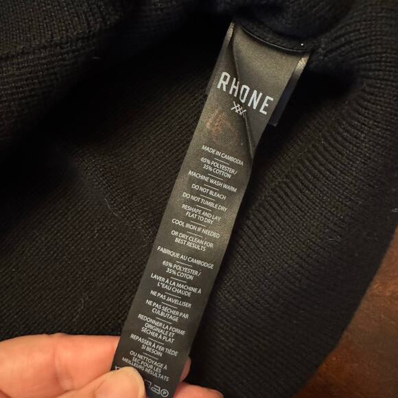 NEW w/tags Rhône Men’s Navigator Knit Bomber Large Black Full Zip Jacket Sweater - Picture 10 of 11